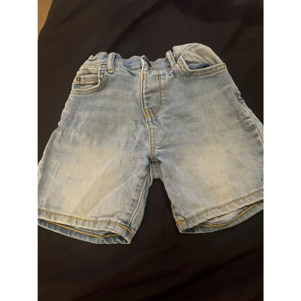 The Children's Place Light Blue Denim Shorts with Elastic Waist